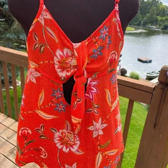 Monsoon red floral tank top NWT - Picture 3 of 6